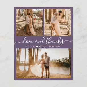 Budget Photo Collage Mauve Wedding Thank You Flyer