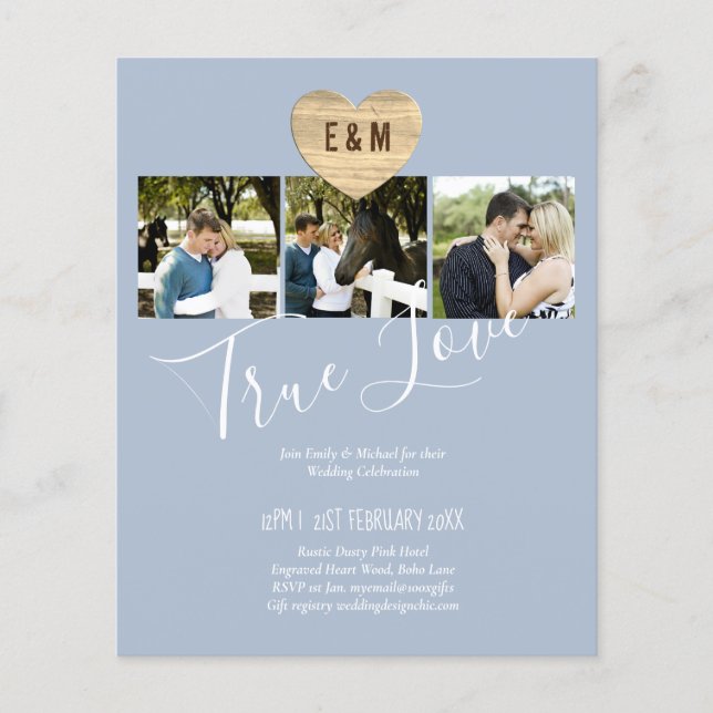 BUDGET Photo Collage Modern Wedding Flyer (Front)