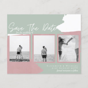 BUDGET Photo Collage Save Date Modern Abstract