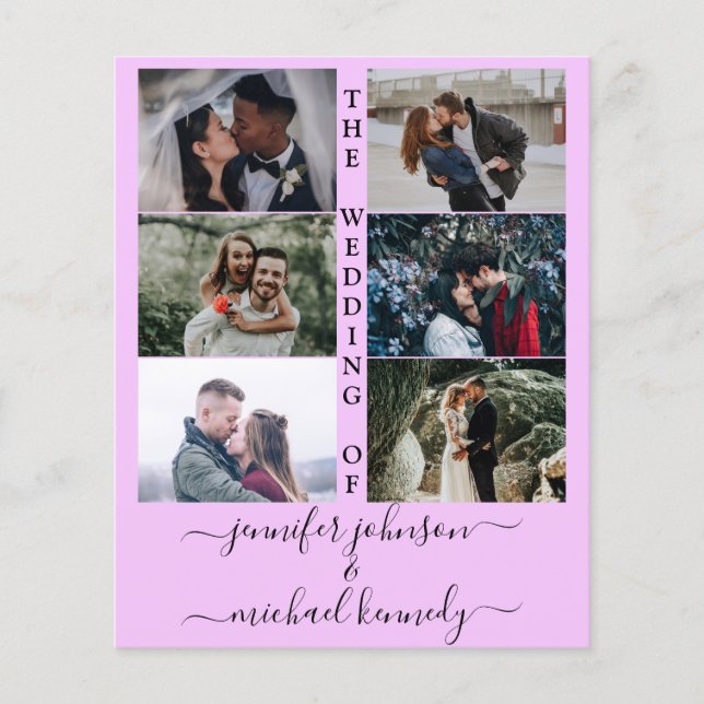 Budget Photo Collage Wedding Invitation Modern  (Front)