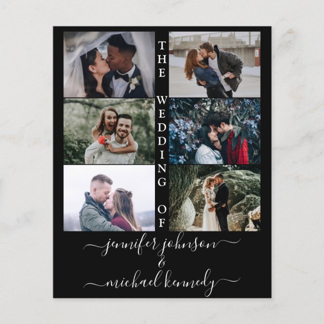 Budget Photo Collage Wedding Invitation Modern  (Front)