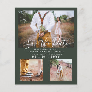 BUDGET PHOTO COLLAGE WEDDING SAVE THE DATES LEAHG  FLYER