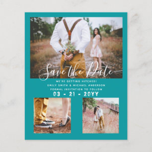 BUDGET PHOTO COLLAGE WEDDING SAVE THE DATES LEAHG  FLYER
