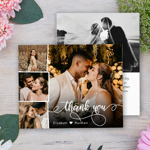 Budget Photo Collage Wedding Thank You Card