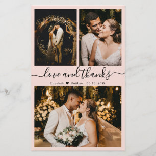 Budget Photo Collage Wedding Thank You Script Card