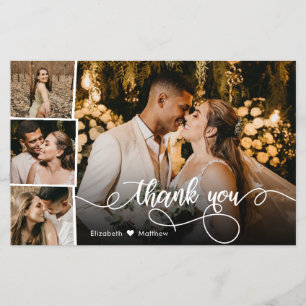 Budget Photo Collage Wedding Thank You Script Card