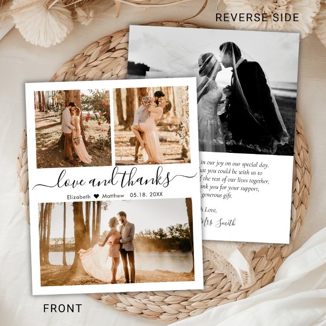 Budget Photo Collage Wedding Thank You Script Card (Creator Uploaded)