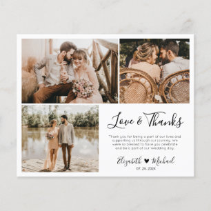 Budget Photo Collage Wedding Thank You Script Card