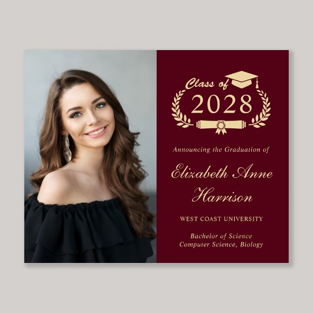 Budget Photo College Graduation Announcement (Share the pride and excitement of your graduate's achievement with friends and family near and far)