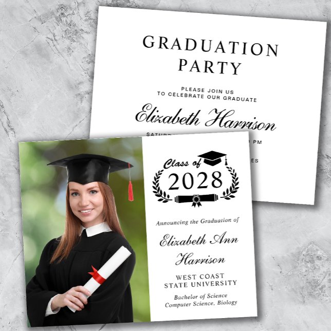 Budget Photo College Graduation Party Invitation (Creator Uploaded)