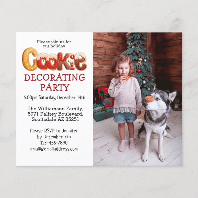 Budget Photo Cookie Decorating Party Invitation (Front)