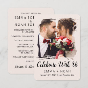 Budget Photo Cream Wedding Invitation