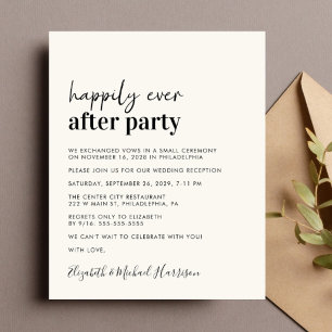 Budget Photo Cream Wedding Reception Invitation