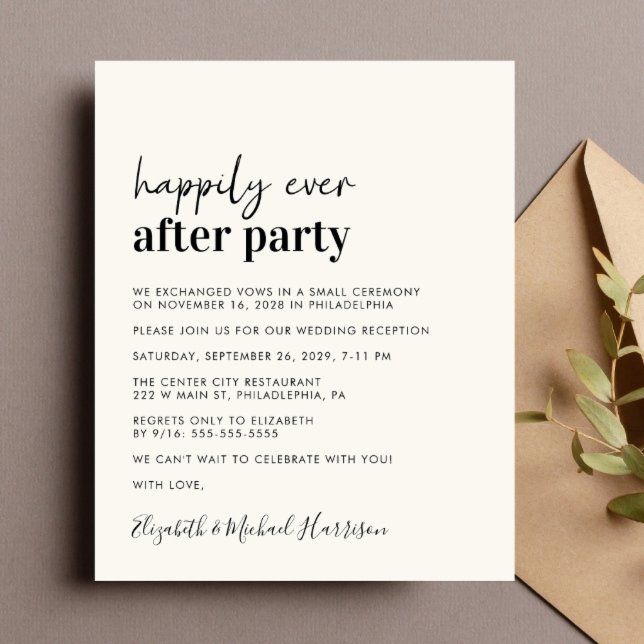 Budget Photo Cream Wedding Reception Invitation (Creator Uploaded)
