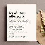 Budget Photo Cream Wedding Reception Invitation<br><div class="desc">Minimal modern light cream budget wedding announcement and reception invitation. The front features "Happily Ever After Party" in a contemporary script and bold modern typography. Personalise your message and invitation and add your names in a signature-like script. The reverse side features your wedding photo,  first names and wedding date.</div>