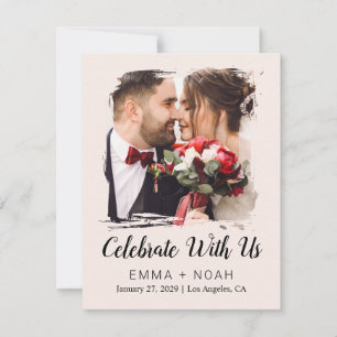 Budget Photo Cream Wedding RSVP Card