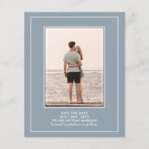 Budget Photo Dusty Blue Wedding Save The Dates Flyer