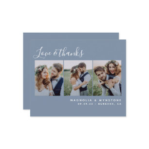Budget Photo Dusty Blue Wedding Thank You Card
