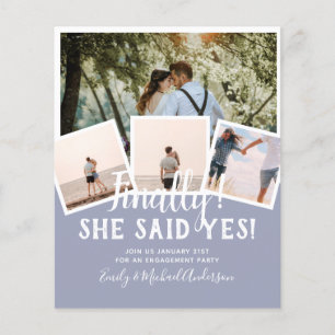 BUDGET PHOTO Engaged Wedding INVITE Announcement Flyer