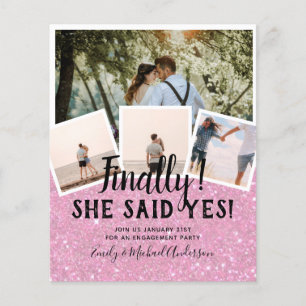 BUDGET PHOTO Engaged Wedding INVITE Announcement Flyer
