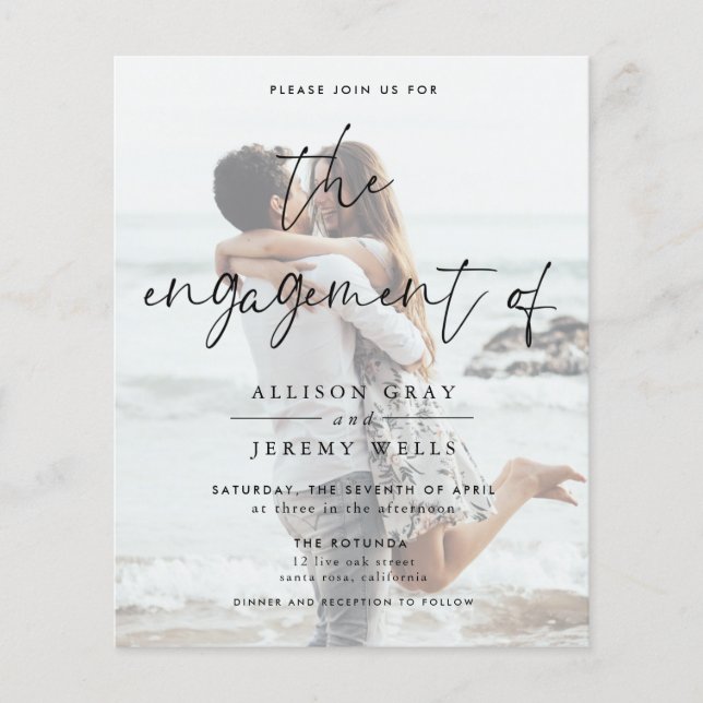 Budget Photo Engagement Invitation Flyer (Front)