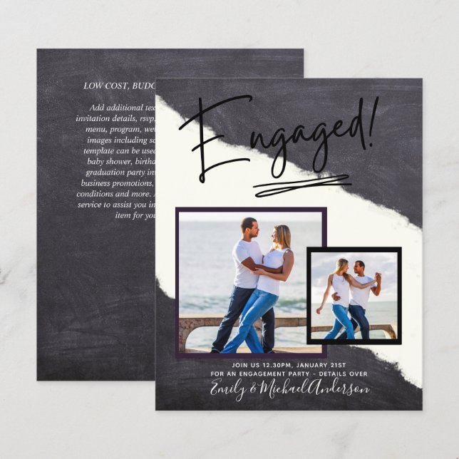 BUDGET PHOTO ENGAGEMENT Invite Announcement SCRIPT (Front/Back)