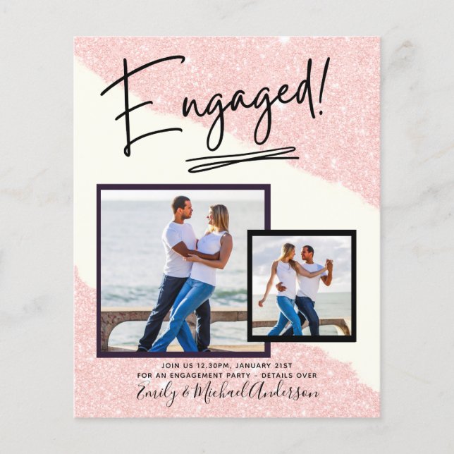 BUDGET PHOTO ENGAGEMENT Invite Announcement SCRIPT Flyer (Front)