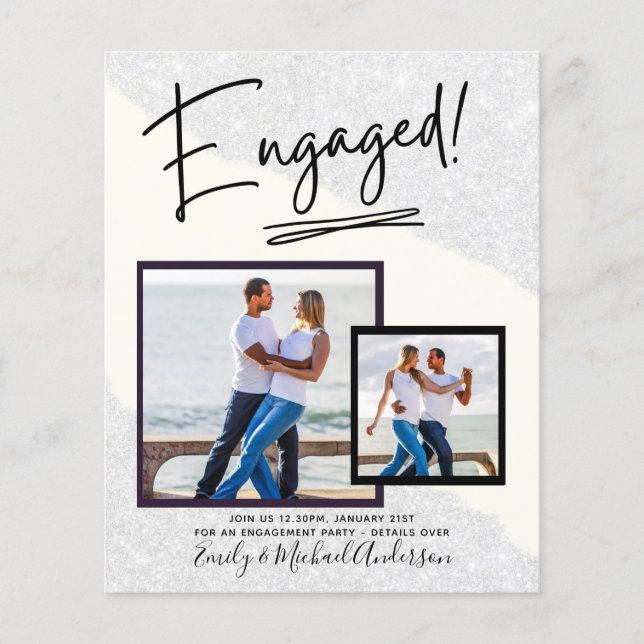BUDGET PHOTO ENGAGEMENT Invite Announcement SCRIPT Flyer (Front)