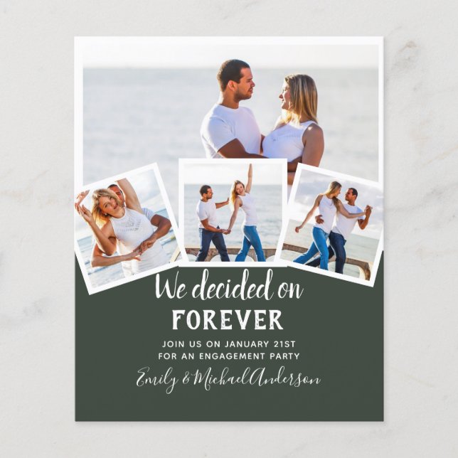 BUDGET PHOTO ENGAGEMENT INVITE - any colour  Flyer (Front)