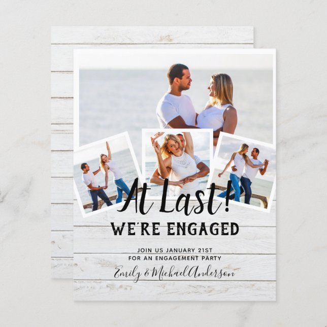 BUDGET PHOTO ENGAGEMENT QUOTE INVITES - ANY COLOR (Front/Back)