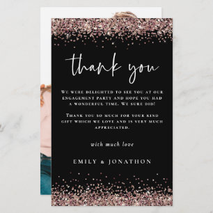 Budget Photo Engagement Rose Gold Glitter Thanks