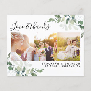 Budget Photo Eucalyptus Wedding Thank You Card