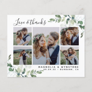 Budget Photo Eucalyptus Wedding Thank You Card