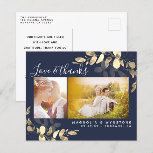Budget Photo Eucalyptus Wedding Thank You Postcard