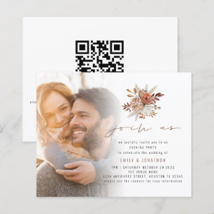 Budget Photo Fall Florals Evening Wedding Invite