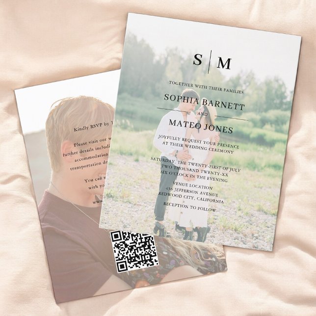 Budget Photo Formal Elegant QR Code Wedding (Creator Uploaded)