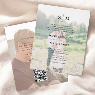 Budget Photo Formal Elegant QR Code Wedding