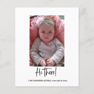 Budget Photo Girl Birth Announcement Card