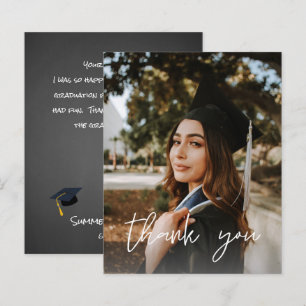 Budget Photo Graduation Hat ChalkboardV Thank You