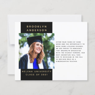 BUDGET Photo Graduation Message Announcement