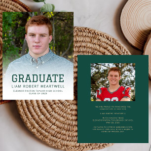 Budget Photo Green Gold Sporty Grad Announcement
