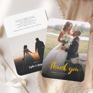 Budget Photo Hand-Lettered Wedding Thank You Card
