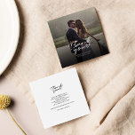 Budget Photo Hand-Lettered Wedding Thank You Card<br><div class="desc">A great and thoughtful way to thank your friends,  family,  and coworkers who graced you their presence on your your wedding day with this modern photo thank you cards with script hand lettered "thank you" and a love heart.</div>
