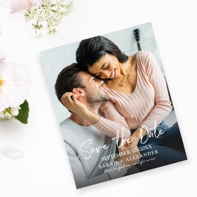 Budget Photo- Handwriting 2 Vertical Save the Date Flyer (Creator Uploaded)