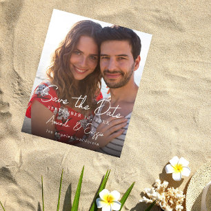 Budget Photo -Handwriting Vertical Save the Date 3 Flyer