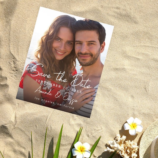 Budget Photo -Handwriting Vertical Save the Date 3 Flyer (Creator Uploaded)