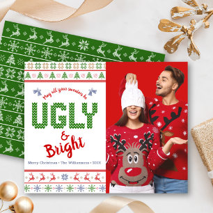 Budget Photo Holiday Ugly Sweater Red Green Card