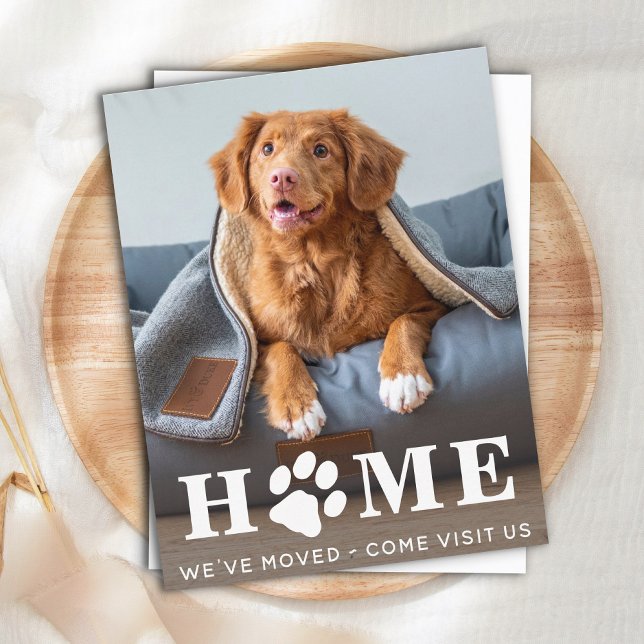 Budget Photo Home Dog Moving Announcement Postcard (Creator Uploaded)