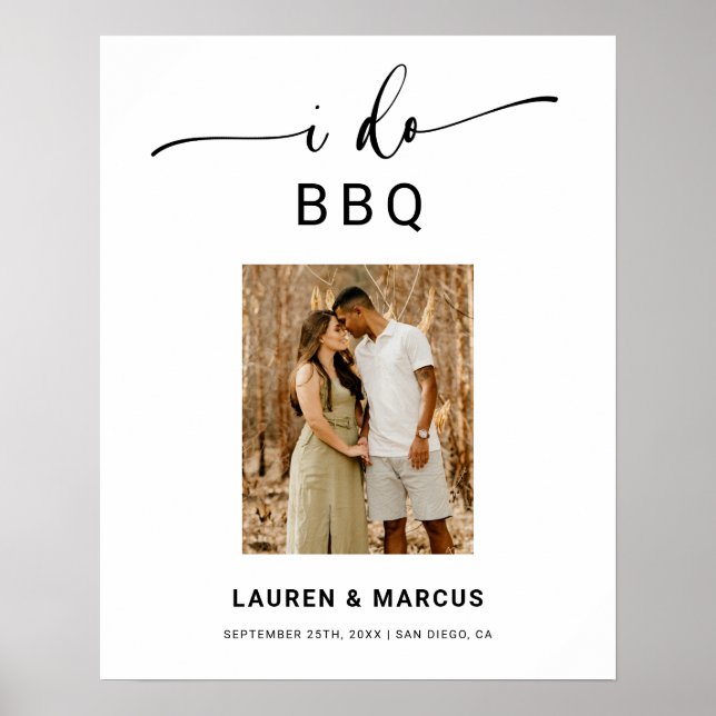 Budget Photo I Do BBQ Engagement Welcome Sign (Front)
