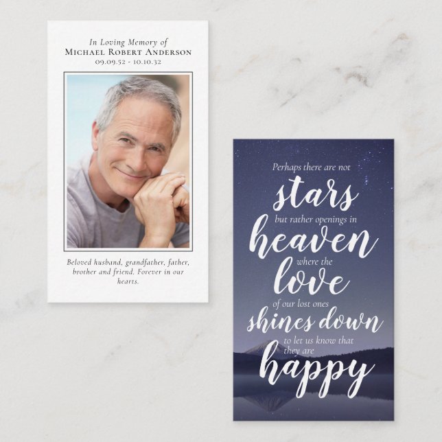 Budget Photo Inspirational Memorial Card (Front/Back)